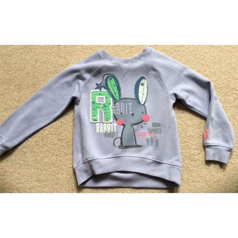 Girls Lavender Next Bunny Sweatshirt Age 5-6 Years