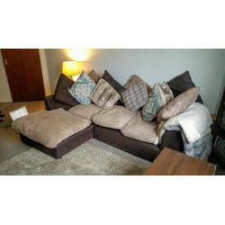 Brown, Fabric, Cushion, Sofa, Three Seater, Comfort, Bargain, Quick Sale,