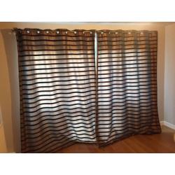 Beautiful Curtains for Double Doors, plus Brushed Metal Rod