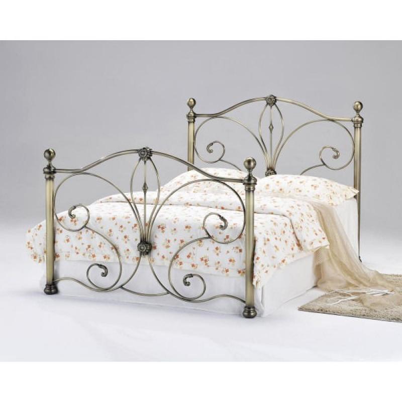 NEW 4ft 6 Diane Double Antique Brass Bed includes Quality Memory Foam Orthopedic Mattress