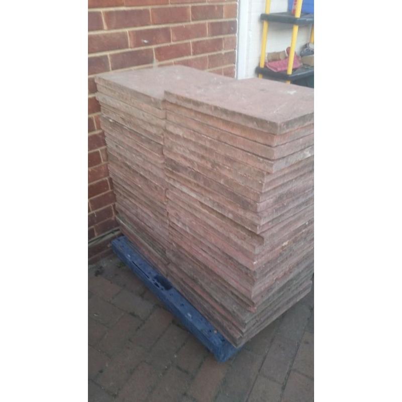 Red paving slabs