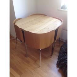 Ikea Fusion Table and Chairs - Compact Dining Table - Space Saving