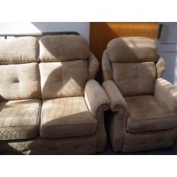 G-PLAN 2 SEATER SOFA AND CHAIR