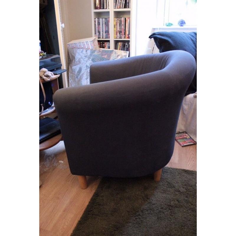 Ikea Tullsta armchair and matching sofa, Navy blue