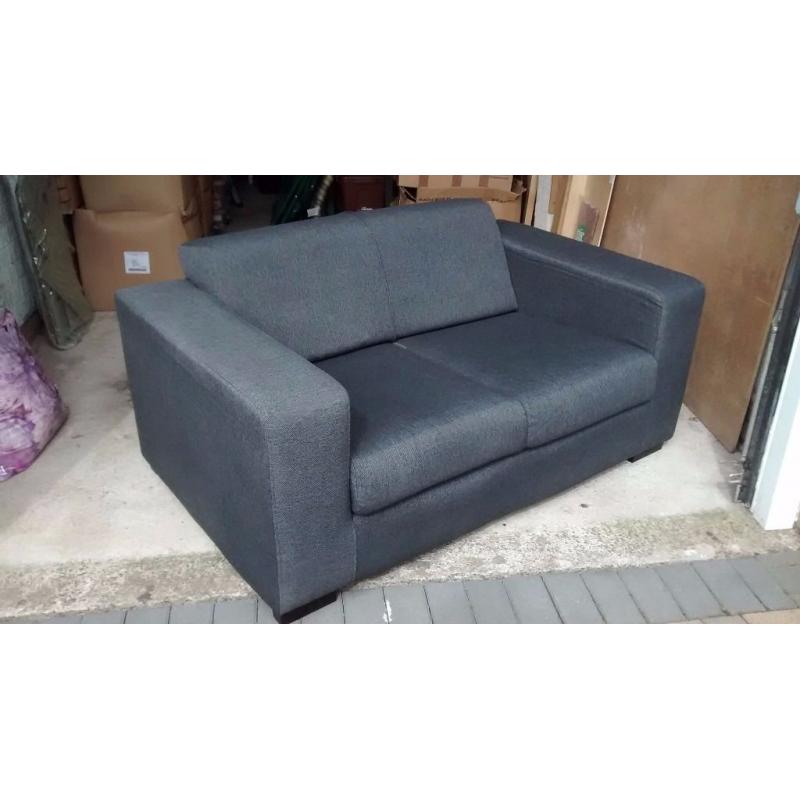 HYGENA COMPACT 2 SEATER FABRIC SOFA (CHARCOAL) - ONLY 3 MONTHS OLD.