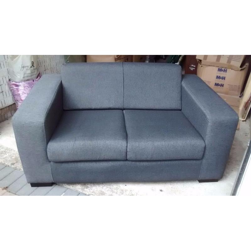 HYGENA COMPACT 2 SEATER FABRIC SOFA (CHARCOAL) - ONLY 3 MONTHS OLD.