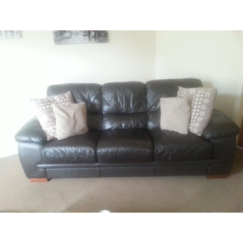 large brown leather couch/sofa