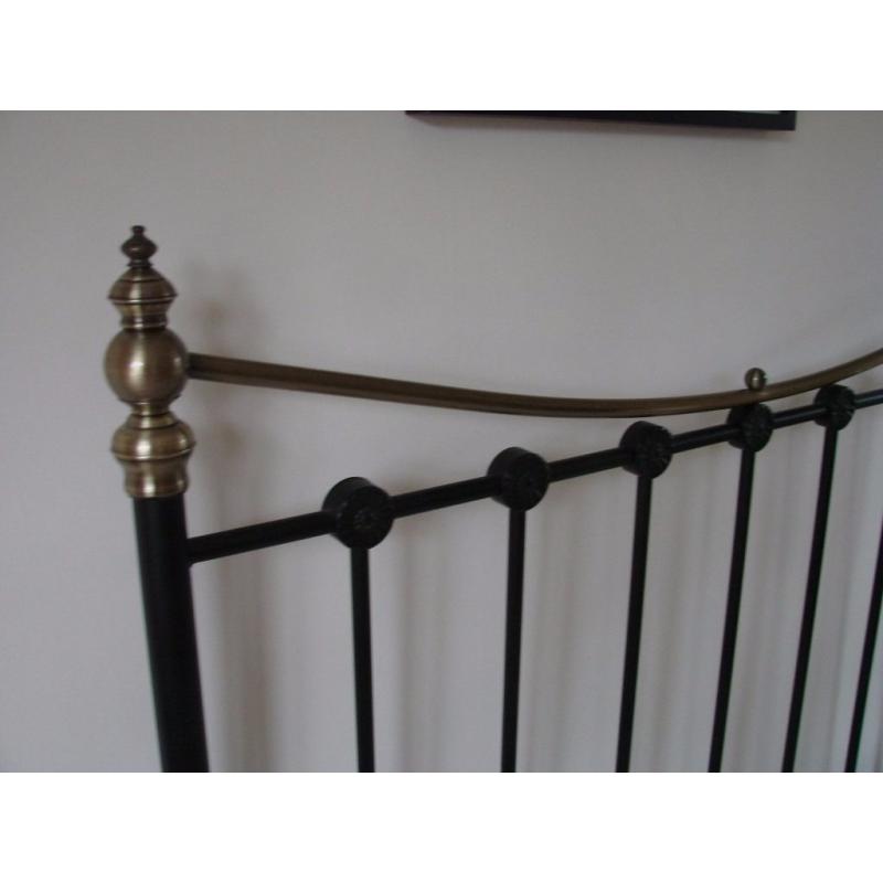 double headboard brass and steel vgc from smoke free home