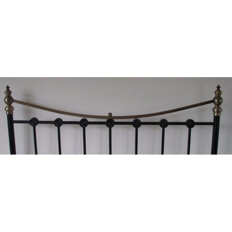 double headboard brass and steel vgc from smoke free home