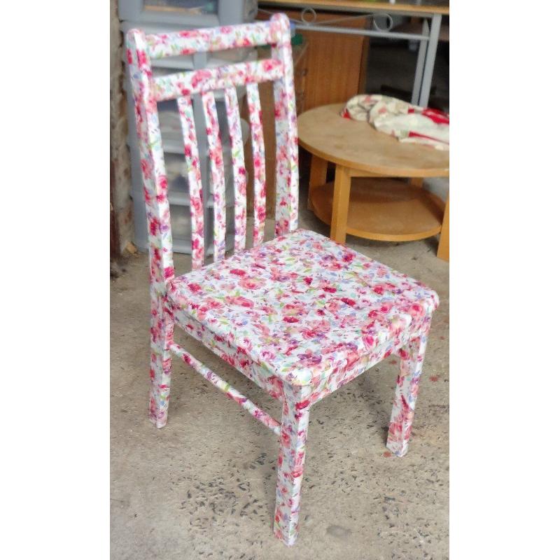Upcycled, decopatched pink chair - one of a kind