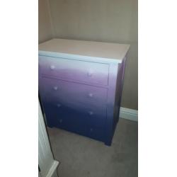 hand painted chest of drawers