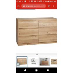 Argos Jenson chest of drawers 3*3