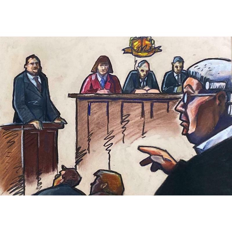 Legal Courtroom Drawing - original